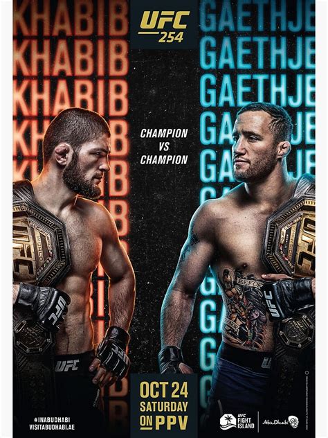 "UFC 254: Khabib vs Gathje Official Event Poster (HQ) Poster" Poster for Sale by iDontFearYou ...