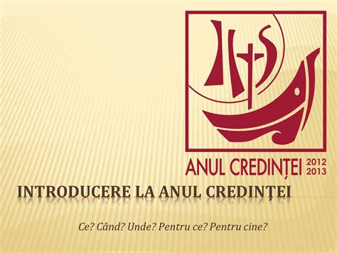 Introducere La Anul Credin Ei Resurse Pentru Catehez