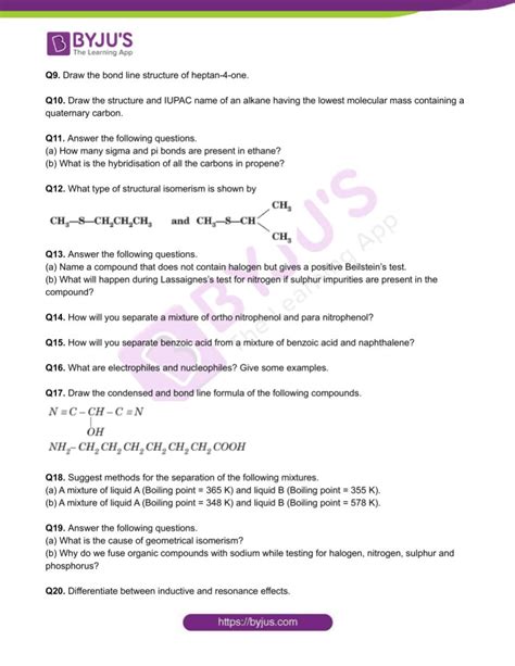 Organic Chem Worksheet Worksheets Library