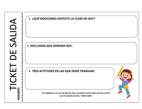 Descarga aquí Tickets de salida para tus clases profe social