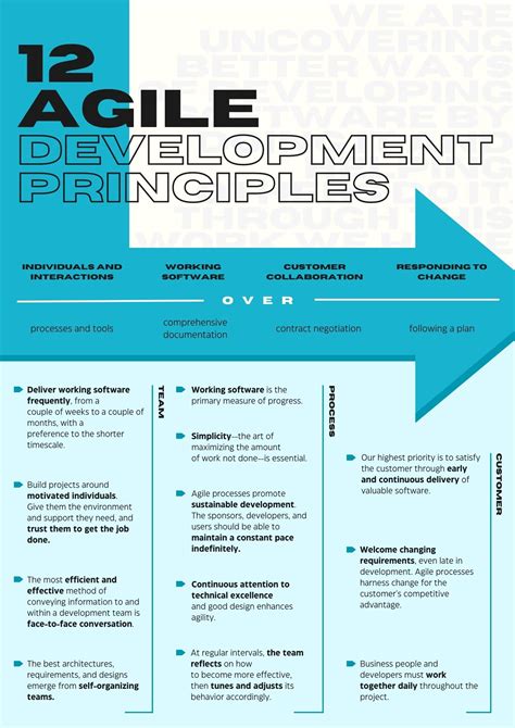 Agile Manifesto Methodology And Principles Poster A3 12 Principles Of Software Development