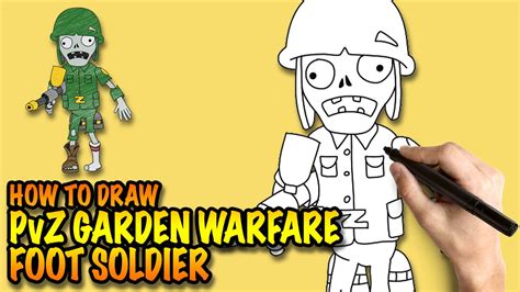 How To Draw A Foot Soldier Pvz Garden Warfare Easy Step By Step