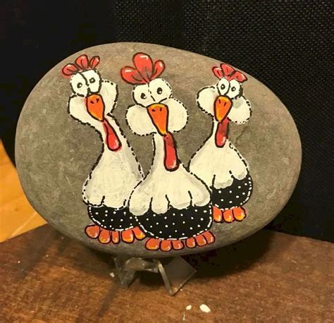 50 Easy Diy Chicken Painted Rocks Ideas 5bd6c2383f79c In 2020 Huhn