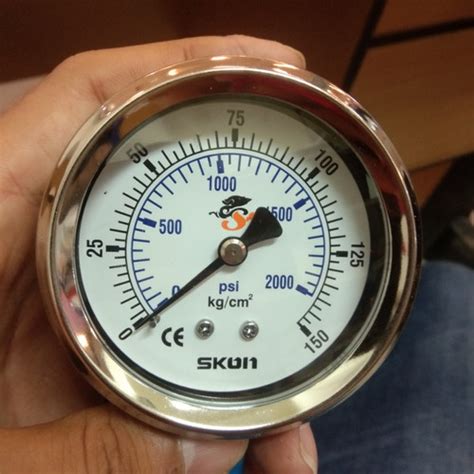 Jual Pressure Gauge Raket Stainless Kuningan Psi Skon