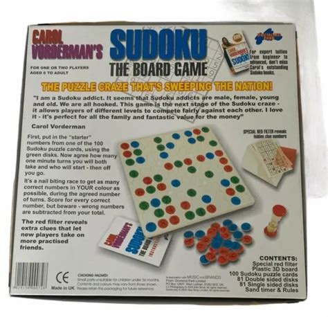 Carol Vordermans Sudoku The Board Game Puzzle Countdown Drumond Park £5