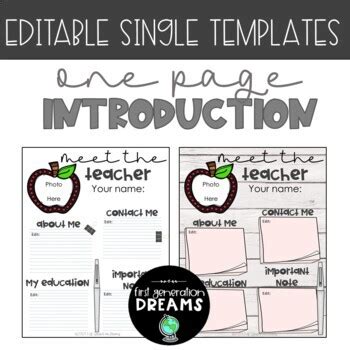 Meet the Teacher Template for Print or Google Slides/PowerPoint | TPT