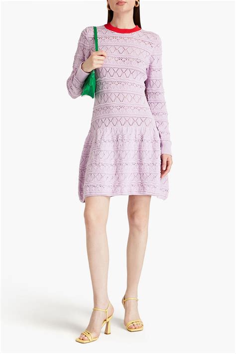 Olivia Rubin Danica Gathered Pointelle Knit Cotton Mini Dress The Outnet