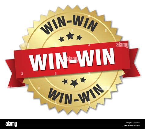 Win Win D Gold Badge With Red Ribbon Stock Vector Image Art Alamy