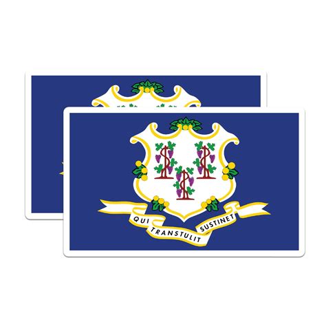 (2 Pack) Connecticut State Flag Stickers - CT State Flag Sticker