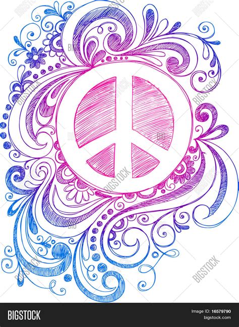 Sketchy Doodle Peace Vector Photo Free Trial Bigstock