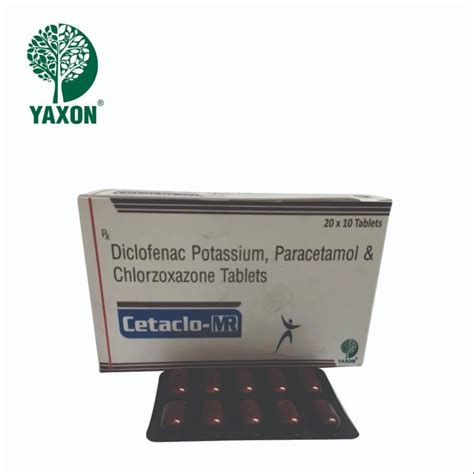 CETACLO MR Diclofenac Potassium Paracetamol Chlorzoxazone Tablet 50