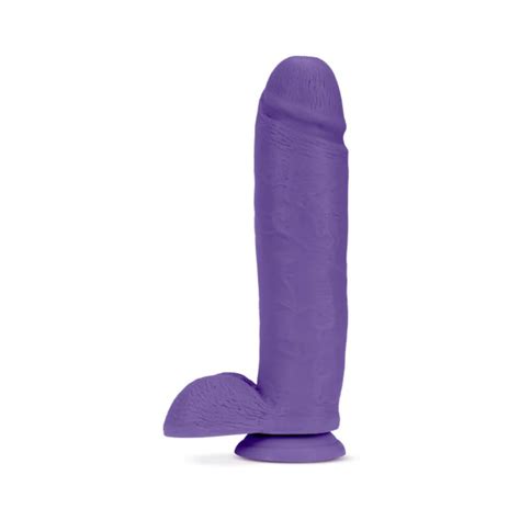 Bold Huge Dildo Au Naturel In W Balls Purple Blush Satisfaction