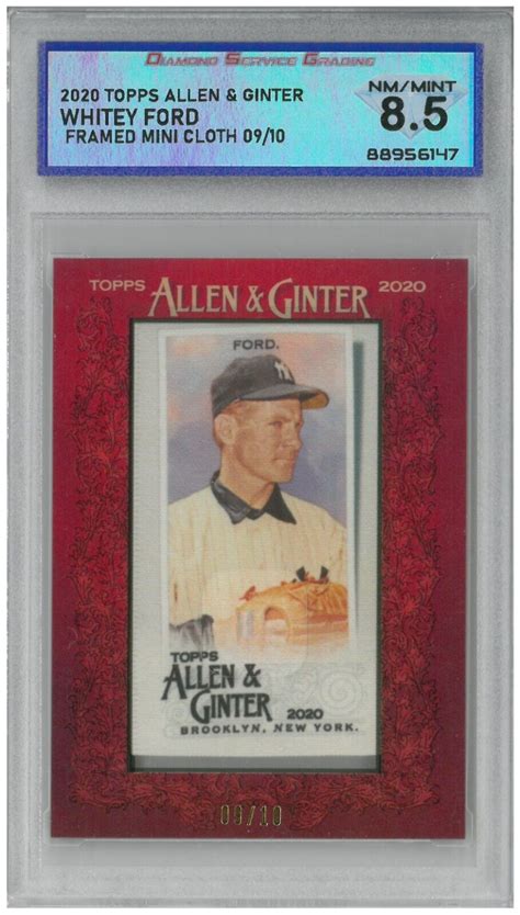 Topps Allen Ginter Whitey Ford Framed Mini Cloth Dsg