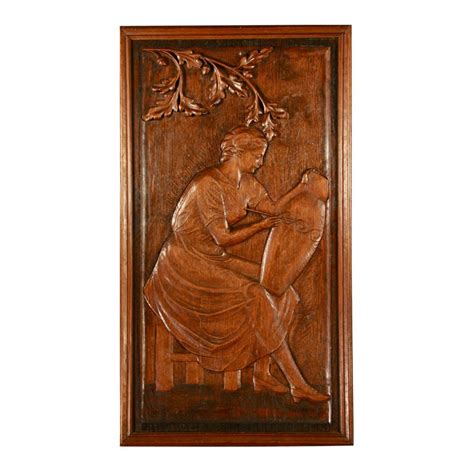 W Breeveld Carved Wood Wall Plaque At 1stDibs