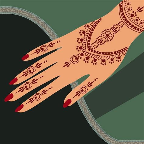 Premium Vector Floral Henna Mehndi Vector Hand Illustration Design