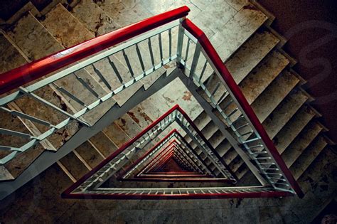 A Triangular Staircase Shot From The Top Down By Melissa Maples Photo