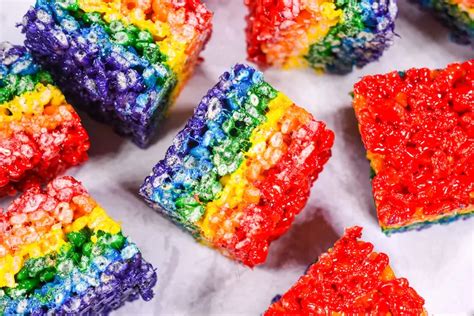 Rainbow Rice Krispie Treats • Baste Cut Fold