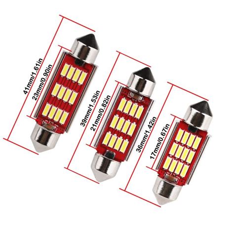 Auto Moto Led Bec C5W FESTOON SOFIT 12 Smd 4014 41 Mm De Culoare