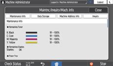 Checking The Toner Levels User Guide IM C2000 IM C2500 IM C3000