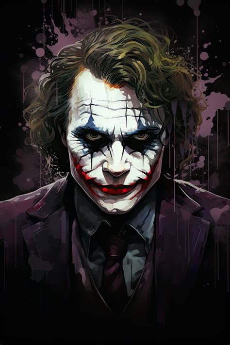 The Joker Is Depicted In This Digital Painting