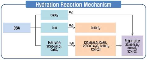 Hydration reaction mechanism of CSA expansion admixture. | Download ...