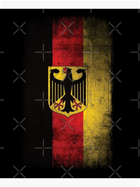 Deutschland Flagge Adler Wappen Bundesadler Aufgezogener Druck Von