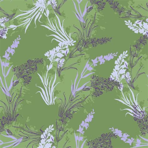 Premium Vector Lavender Flowers Seamless Pattern