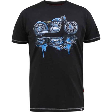 Duke Mens Big Size Fritton Motorbike Print Cotton Crew Neck T Shirt