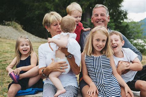 «Happy Grandparents Enjoying Their Grand Children Outside - Family ...