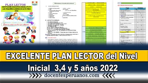 Nuevo Plan Lector Del Nivel Inicial Y A Os