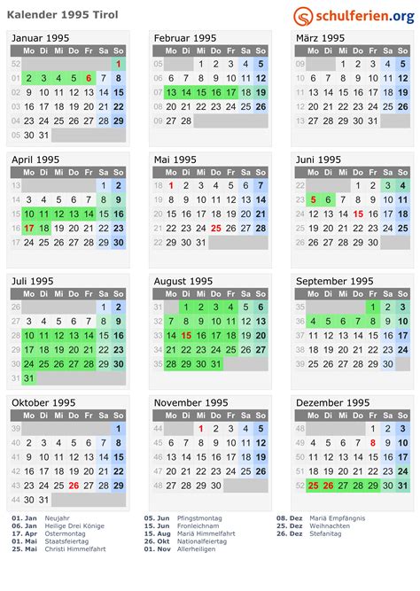 kalender  tirol