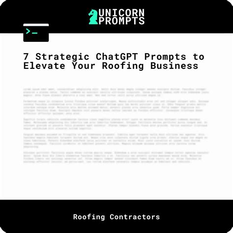 7 Strategic ChatGPT Prompts to Elevate Your Roofing Business – Unicorn