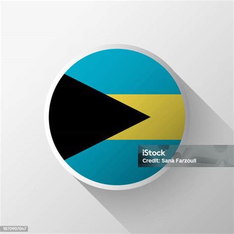 Creative Bahamas Flag Circle Badge Stock Illustration Download Image