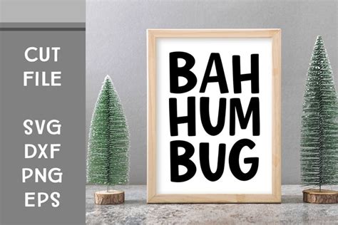 Bah Humbug Hand Lettered Svg Cut File