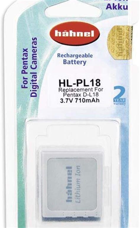 hähnel HL PL18 Replacement Li Ion Battery for Pentax D L18 Black