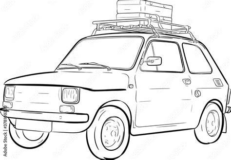 cartoon car, cartoon classic historic polish car, drawing,car sketch ...