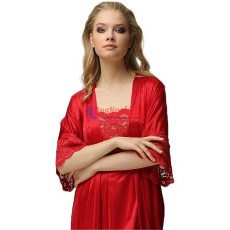 Купить 8703 Халат женский MARBIN LINGERIE, кружево на рукаве, до колена ...
