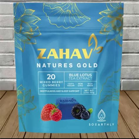 Zahav Natures Gold Blue Lotus Sleep Aid Gummies 250mg Great Cbd Shop