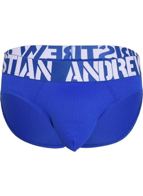 Slipy M Skie Andrew Christian Almost Naked Power Rib Brief Blue