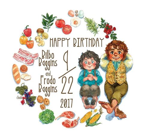 Happy Birthday Bilbo And Frodo Baggins By Chadd Hobbit Art The Hobbit