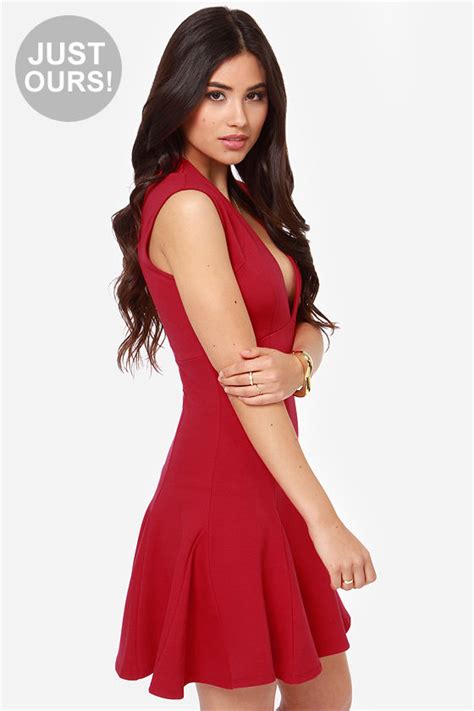 Sexy Red Dress Skater Dress Cocktail Dress 4400 Lulus