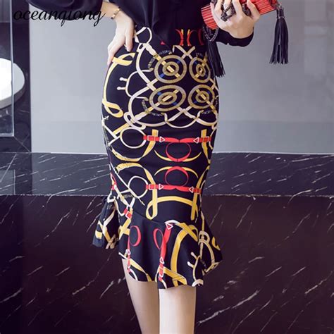 Женская юбка-карандаш весна Bodycon Повседневное Высокая талия Модный ...