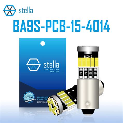 Stella 2 Szt BA9S BAY9S BAY9S BAX9S Ar Wka H6W T4W 15 4014SMD 6000K Bia