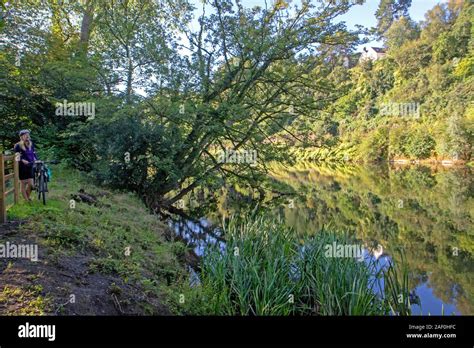 Cardiff river taff cyclist hi-res stock photography and images - Alamy