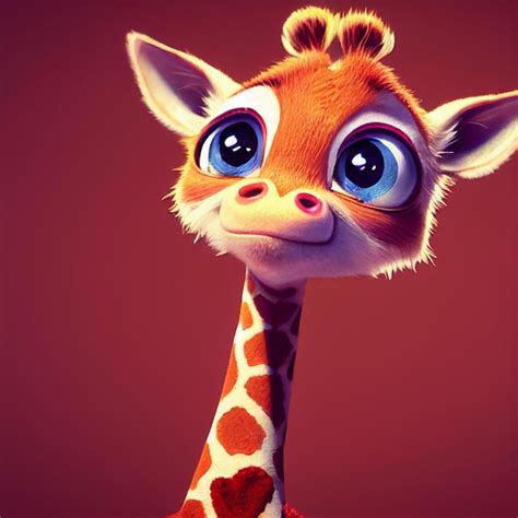 S E Baby Giraffe Mit Gro En Augen Sch Ne Kleine Tier D Rendering