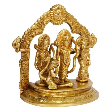 ARTVARKO Brass Ram Sita Laxman Hanuman Statue Sculpture Ram Darbar Idol