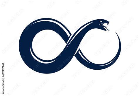 Ouroboros Snake In A Shape Of Infinity Symbol Endless Cycle Of Life