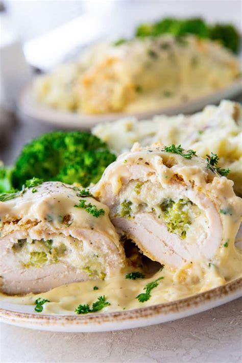 Broccoli Cheese Stuffed Chicken Breast Valeries Kitchen