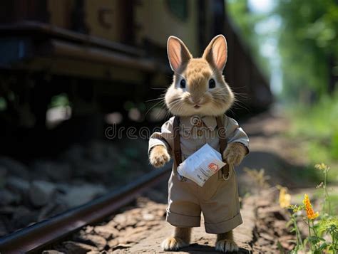 Bunny Mailman With Mini Mail Bag Stock Illustration Illustration Of