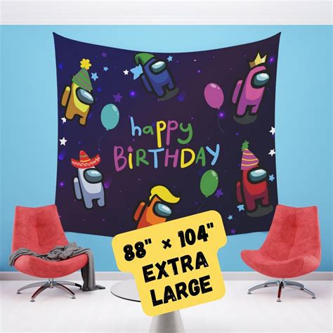 Among Us Birthday Backdrop Printed Delivered To You Fast Etsy Australia